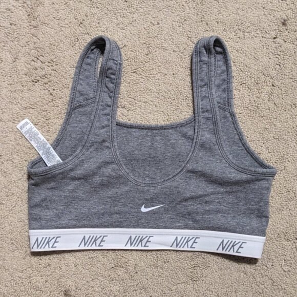 Nike Pro Scoop Neck Sports Bra Gray - Picture 2 of 3